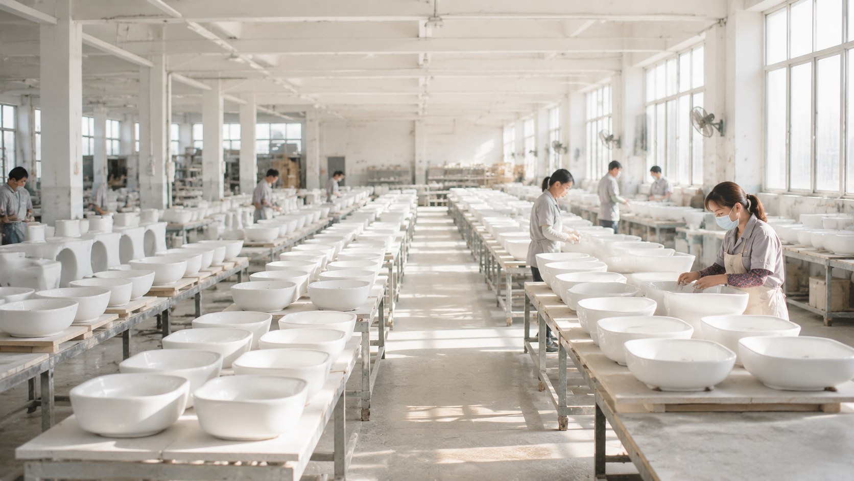 Chengda ceramic sanitaryware quality control and production in Chaozhou, China