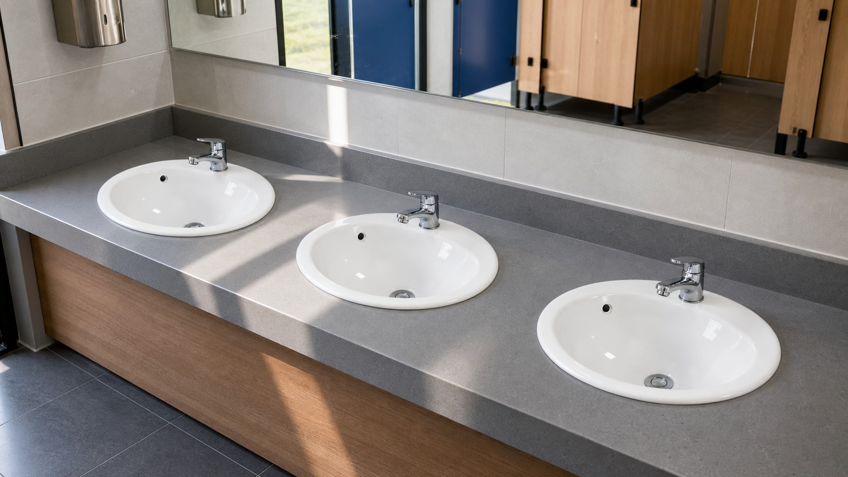 Drop-in ceramic basins used in apartments hotels schools and renovation projects