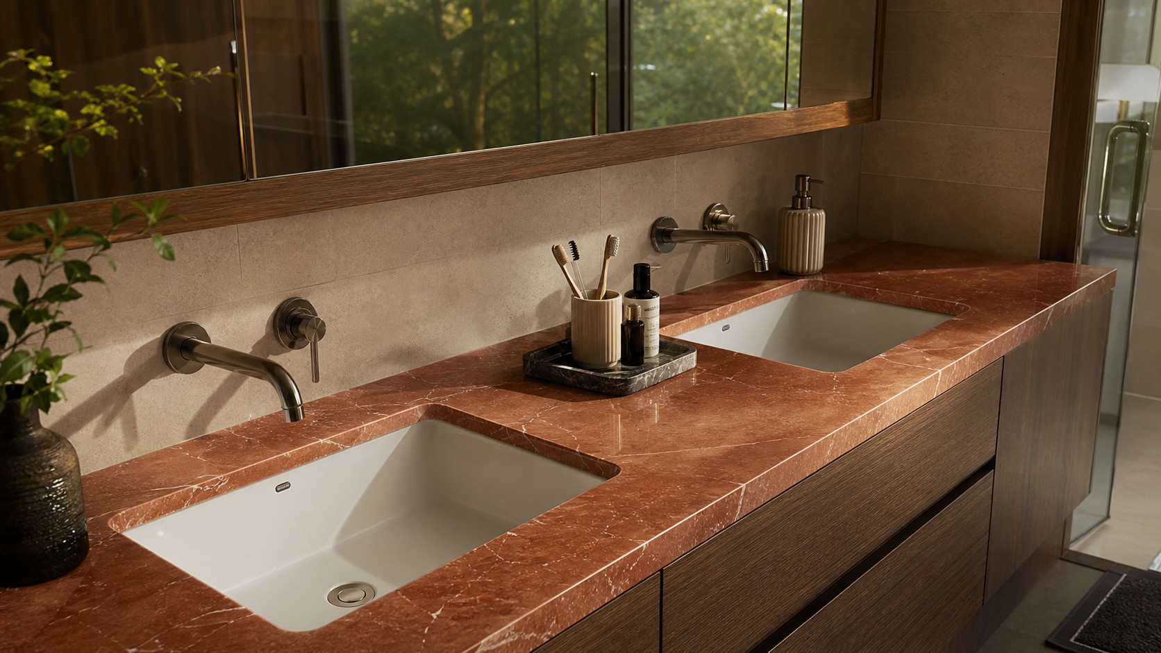 Undermount ceramic bathroom basins used in hotel apartment and commercial vanity projects