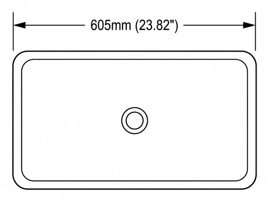 A105 plan view — dimensions in mm and inches