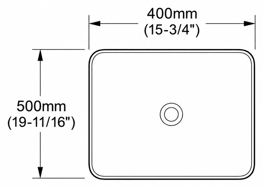 A108 plan view — dimensions in mm and inches