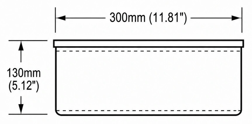 A109 cross-section — dimensions in mm and inches