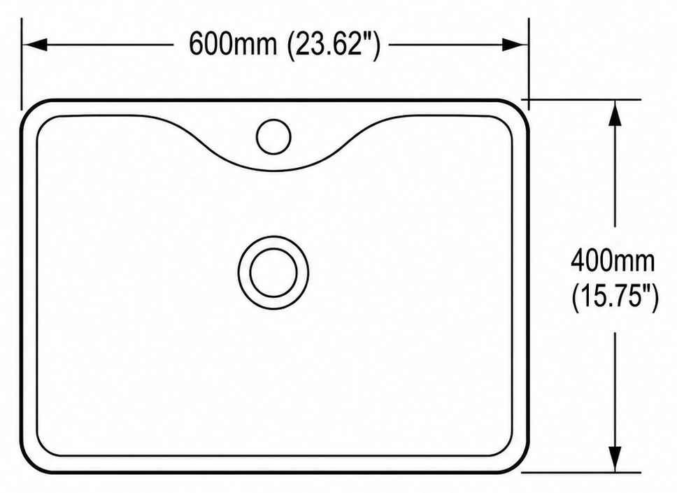 A112 plan view — dimensions in mm and inches