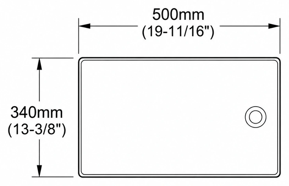 A113 plan view — dimensions in mm and inches