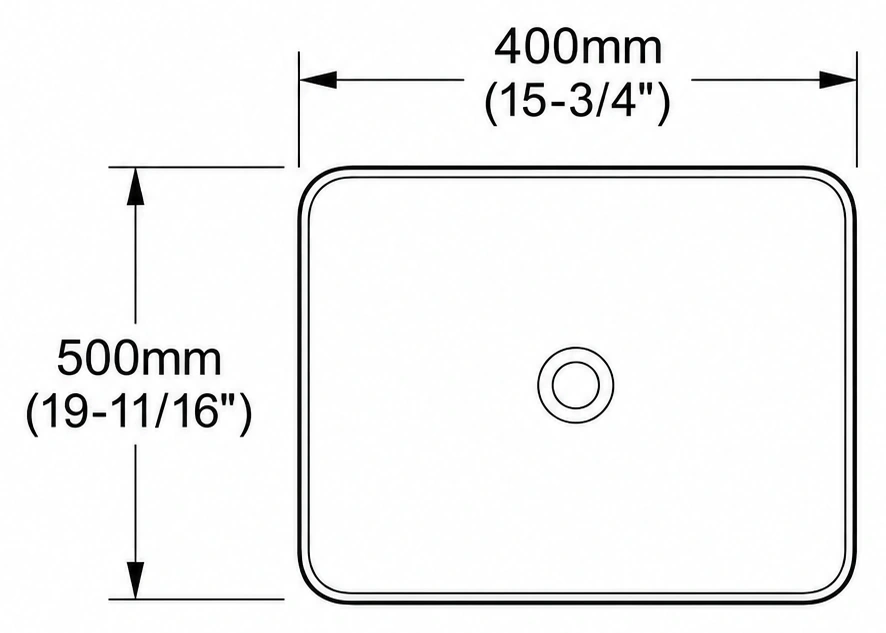 A114 plan view — dimensions in mm and inches