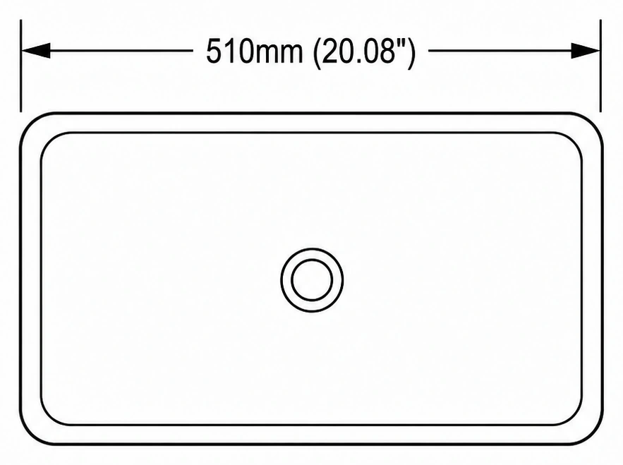 A117 plan view — dimensions in mm and inches