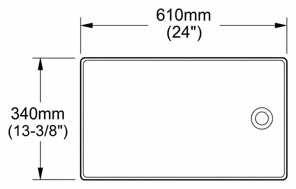 A119 plan view — dimensions in mm and inches