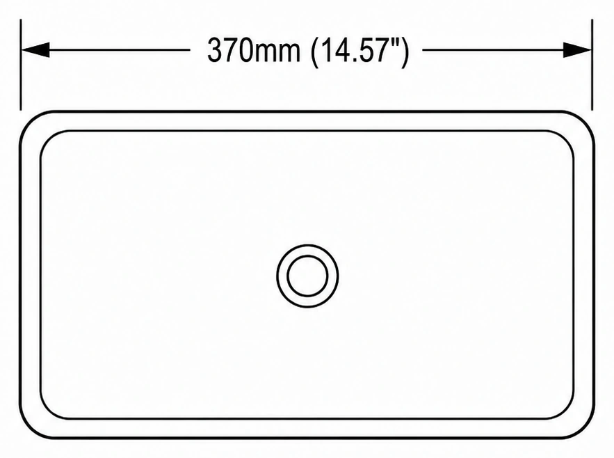 A120 plan view — dimensions in mm and inches