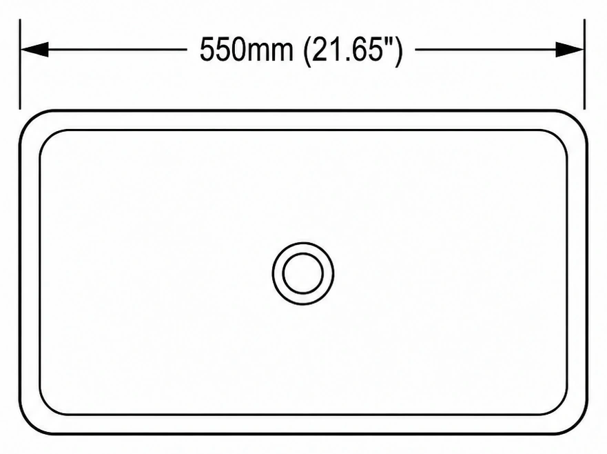 A121 plan view — dimensions in mm and inches