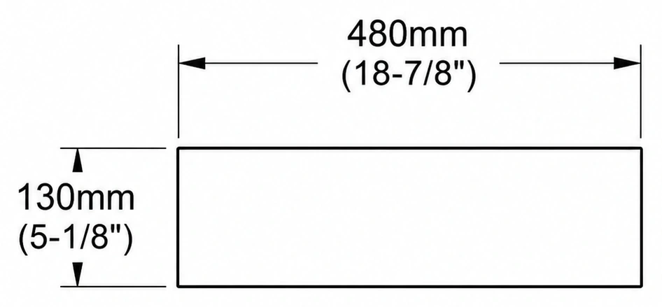 A122 cross-section — dimensions in mm and inches