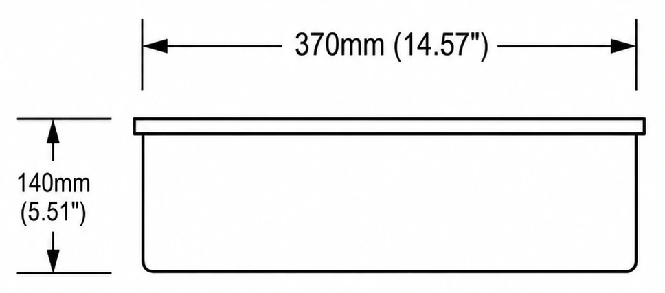 A123 cross-section — dimensions in mm and inches