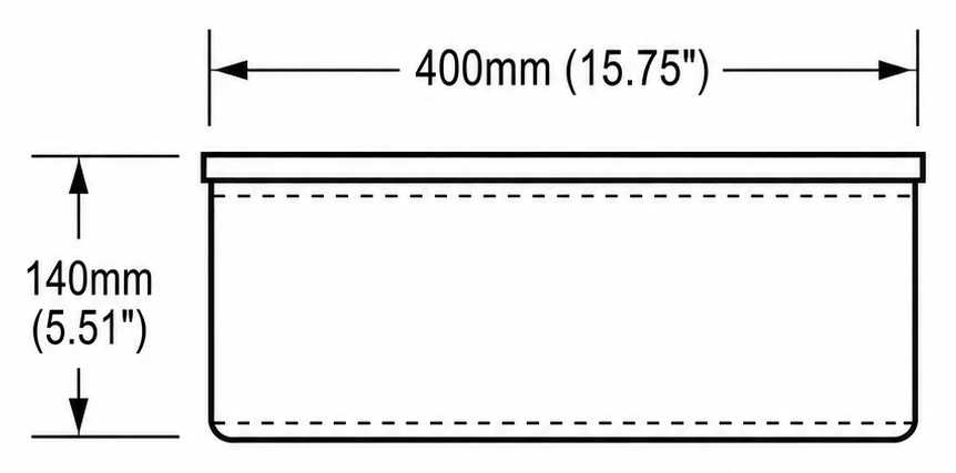 A126 cross-section — dimensions in mm and inches