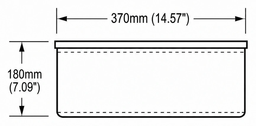 A129 cross-section — dimensions in mm and inches