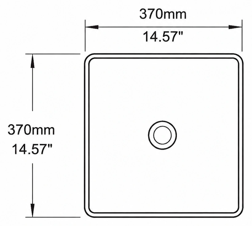 A133 plan view — dimensions in mm and inches