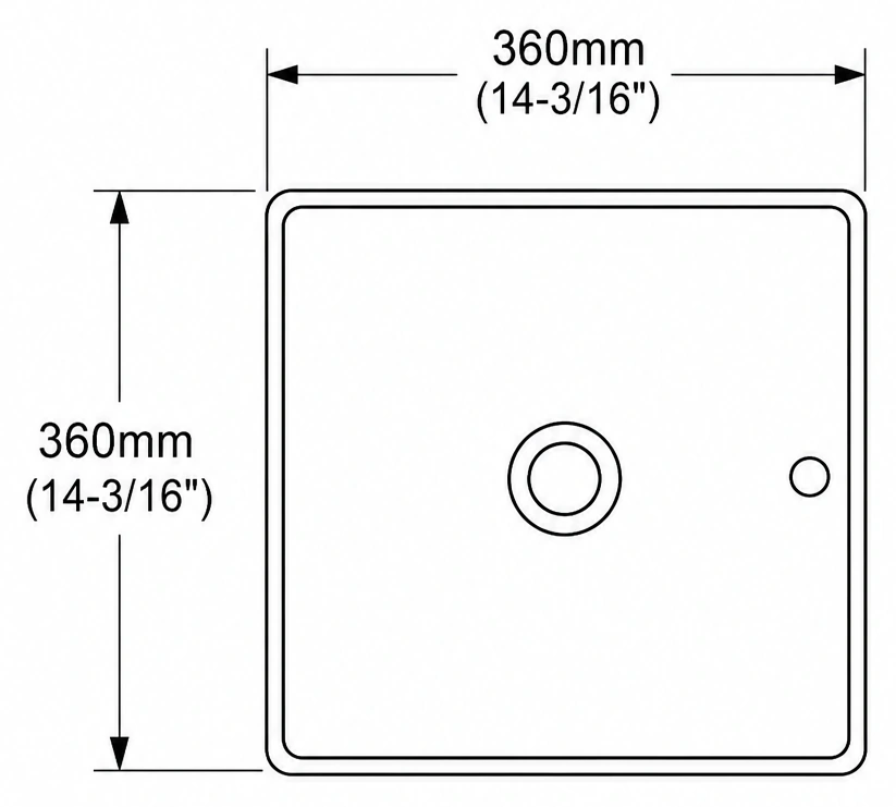 A134 plan view — dimensions in mm and inches