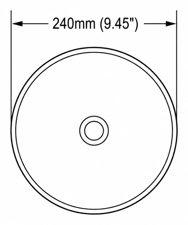 A201 plan view — dimensions in mm and inches
