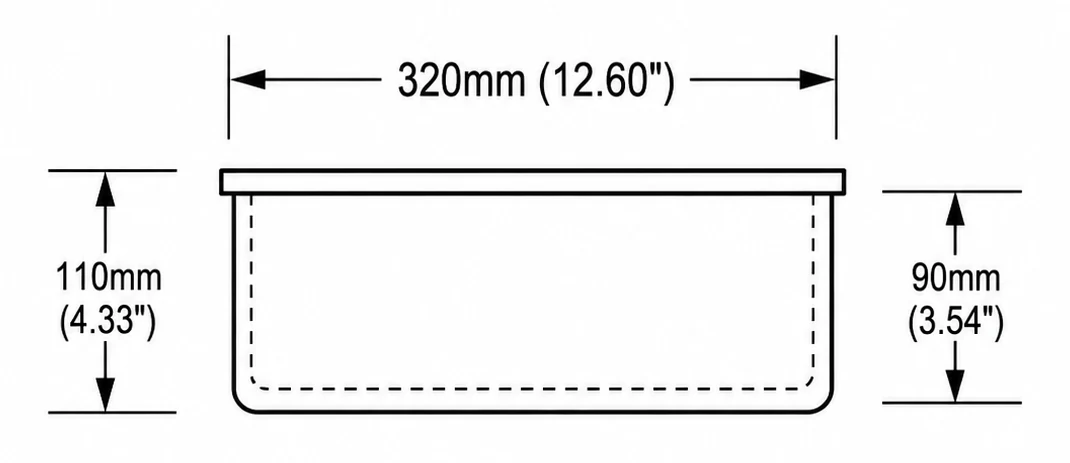 A202 cross-section — dimensions in mm and inches