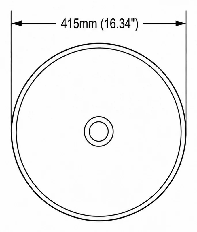 A203 plan view — dimensions in mm and inches