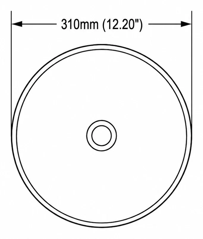 A204 plan view — dimensions in mm and inches
