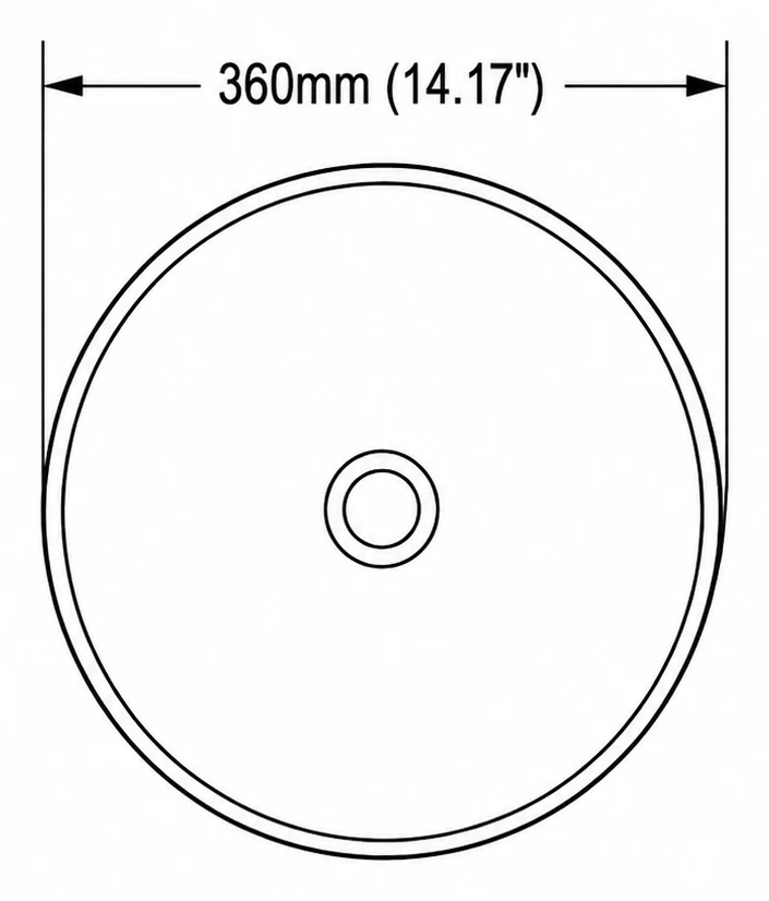 A205 plan view — dimensions in mm and inches