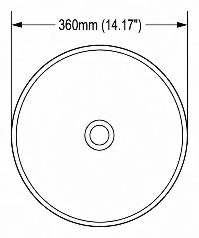 A206 plan view — dimensions in mm and inches
