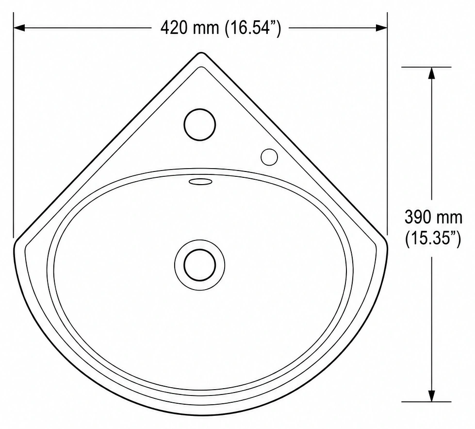 A211 plan view — dimensions in mm and inches