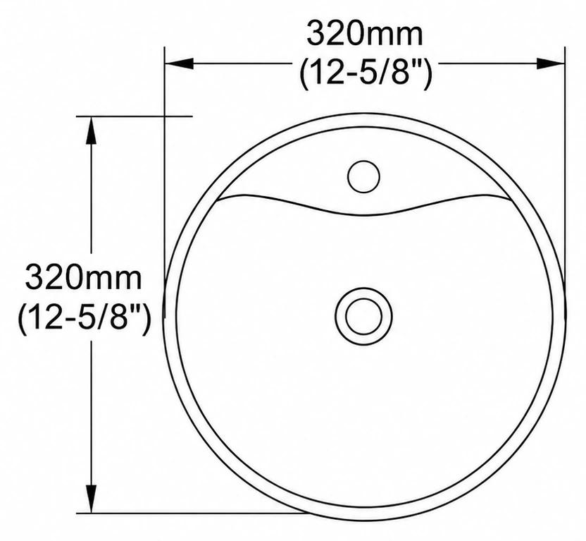 A216 plan view — dimensions in mm and inches