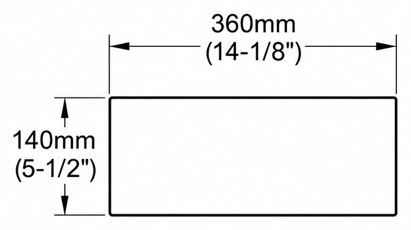 A217 cross-section — dimensions in mm and inches