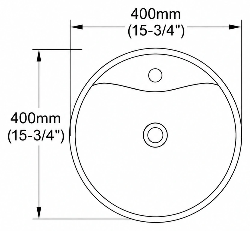 A218 plan view — dimensions in mm and inches
