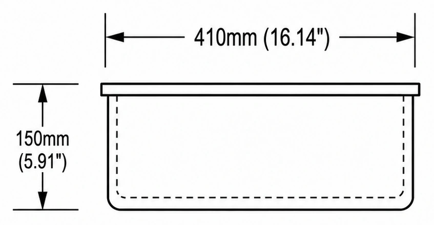 A222 cross-section — dimensions in mm and inches