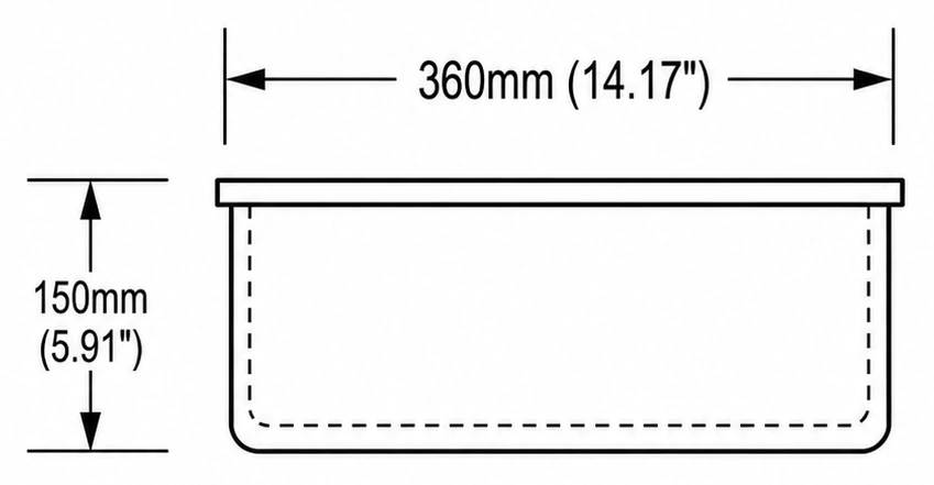A227 cross-section — dimensions in mm and inches