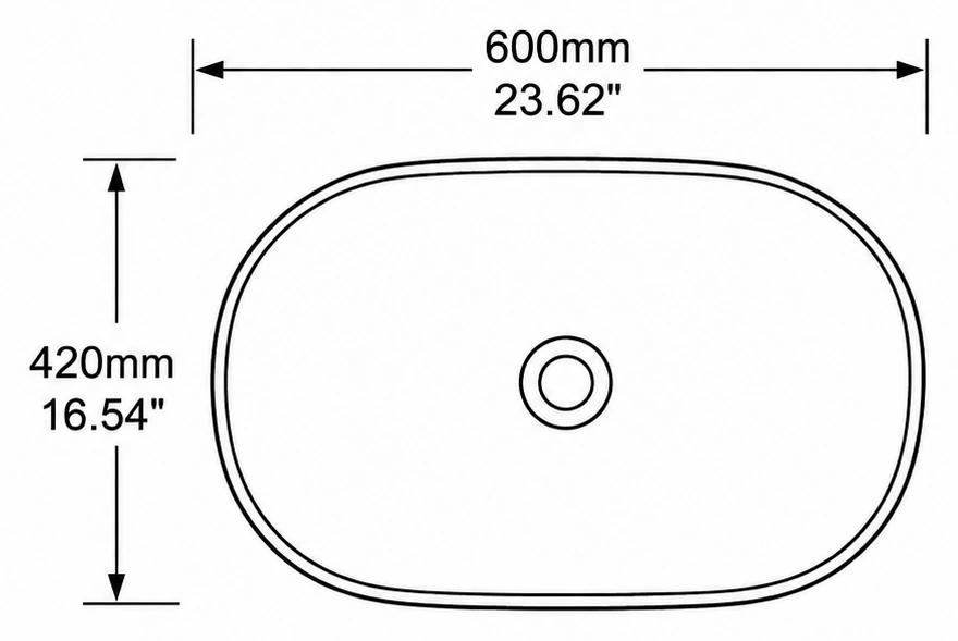 A228 plan view — dimensions in mm and inches