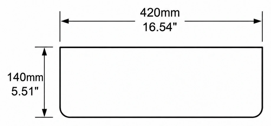 A228 cross-section — dimensions in mm and inches