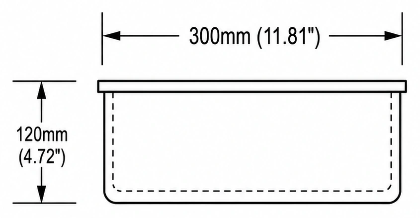 A229 cross-section — dimensions in mm and inches