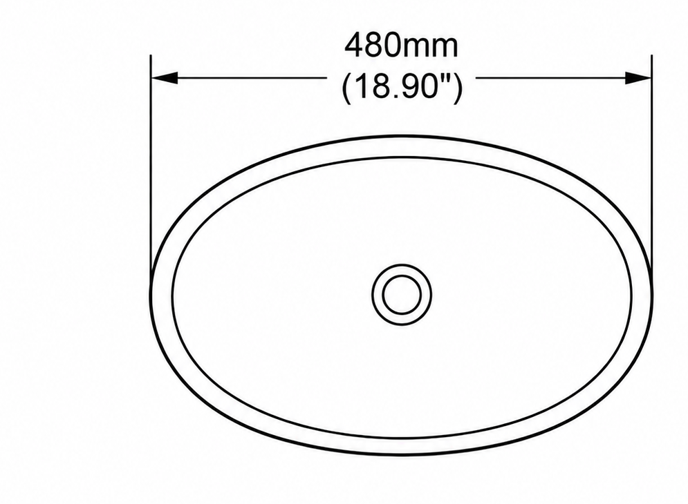 A230 plan view — dimensions in mm and inches