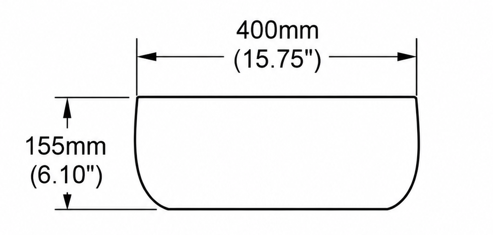A231 cross-section — dimensions in mm and inches