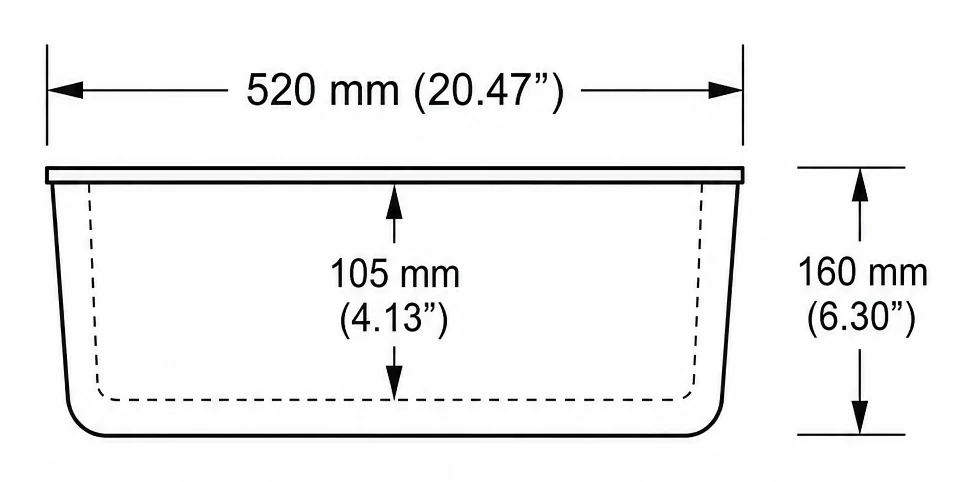 A304 cross-section — dimensions in mm and inches