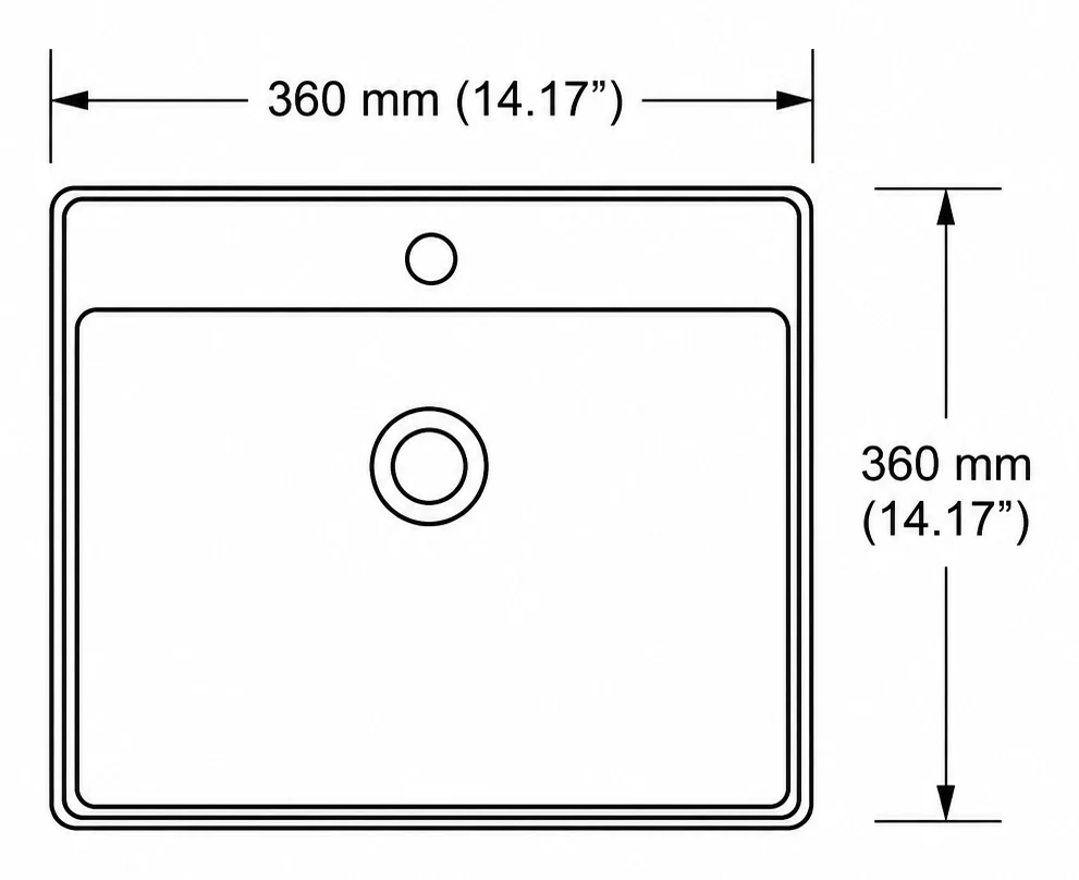 A306 plan view — dimensions in mm and inches