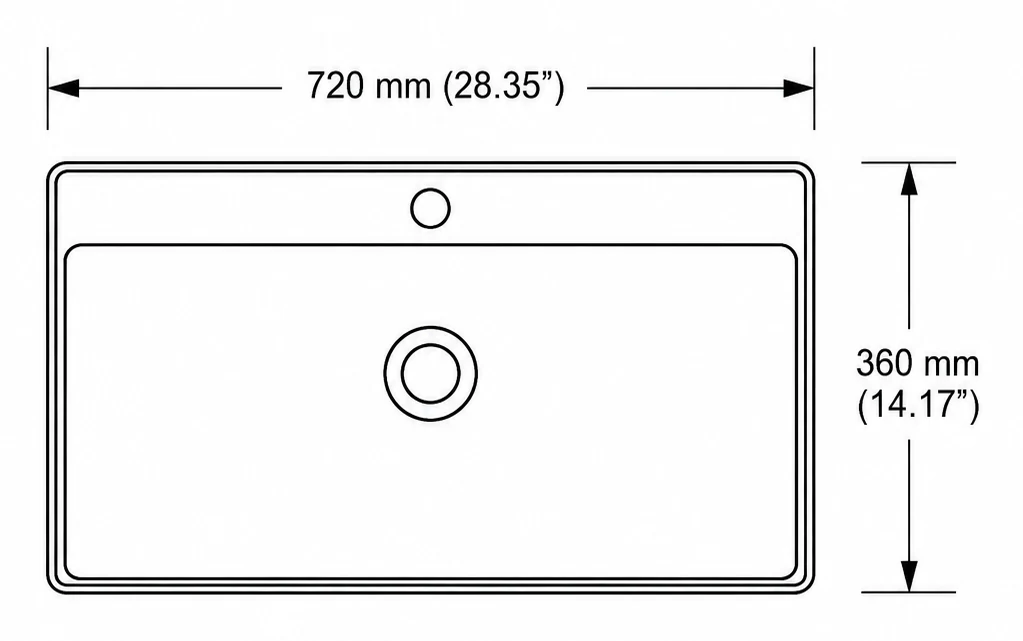 A309 plan view — dimensions in mm and inches