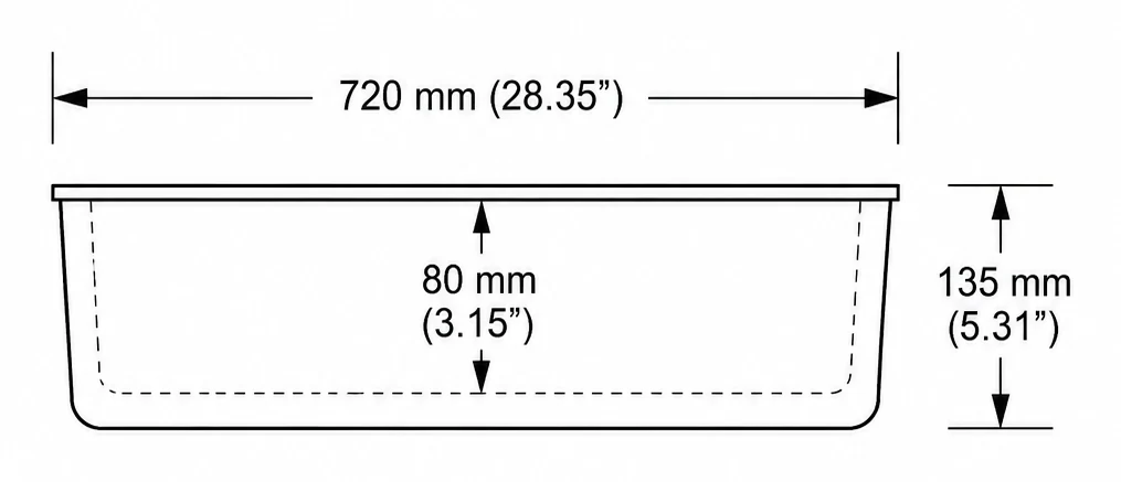 A309 cross-section — dimensions in mm and inches