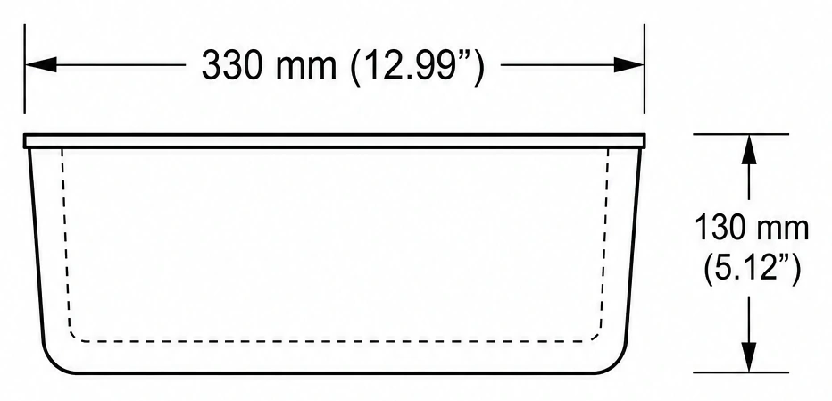 A311 cross-section — dimensions in mm and inches