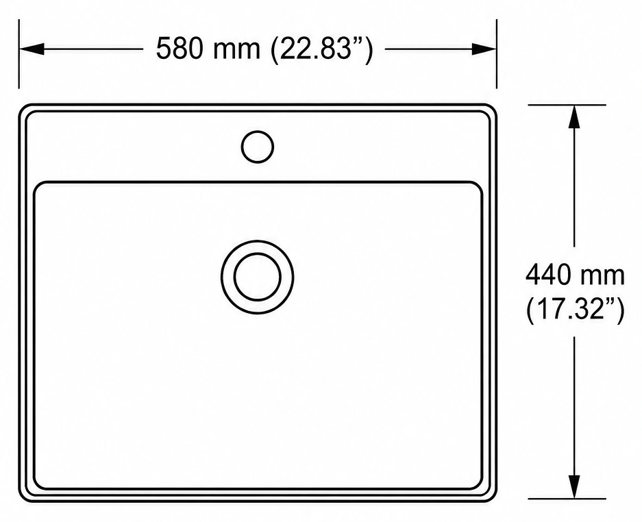 A315 plan view — dimensions in mm and inches