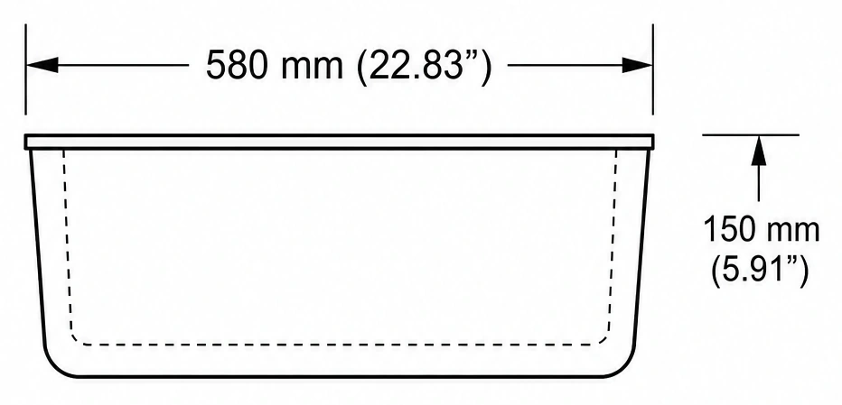 A315 cross-section — dimensions in mm and inches