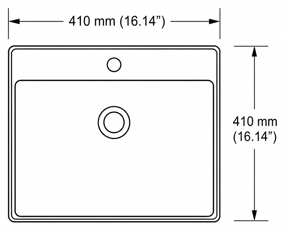 A316 plan view — dimensions in mm and inches