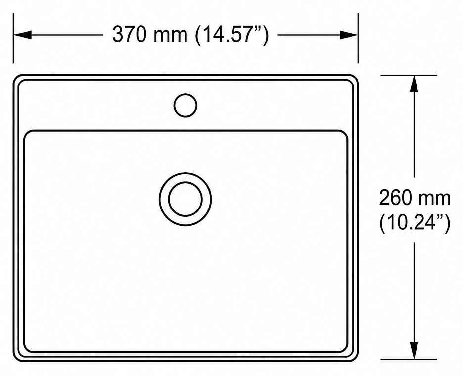A319 plan view — dimensions in mm and inches