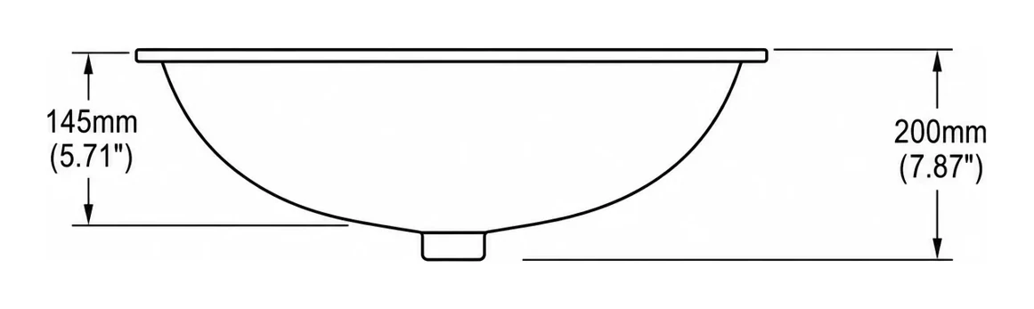 UB0118 cross-section — depth in mm and inches
