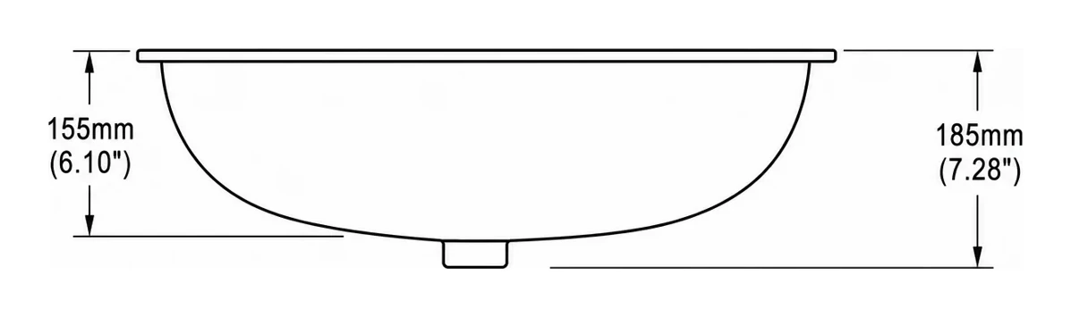 UB0122 cross-section — depth in mm and inches