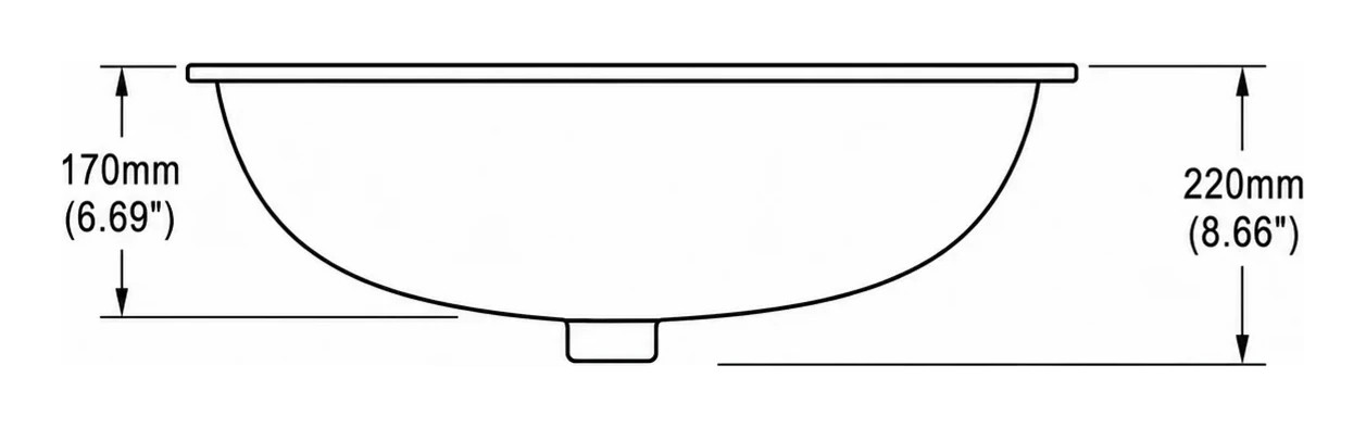 UB0124 cross-section — depth in mm and inches