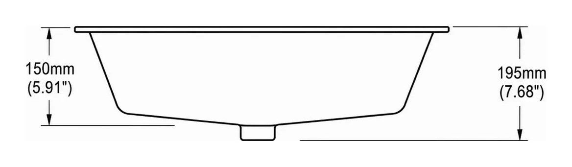 UB0228 cross-section — depth in mm and inches