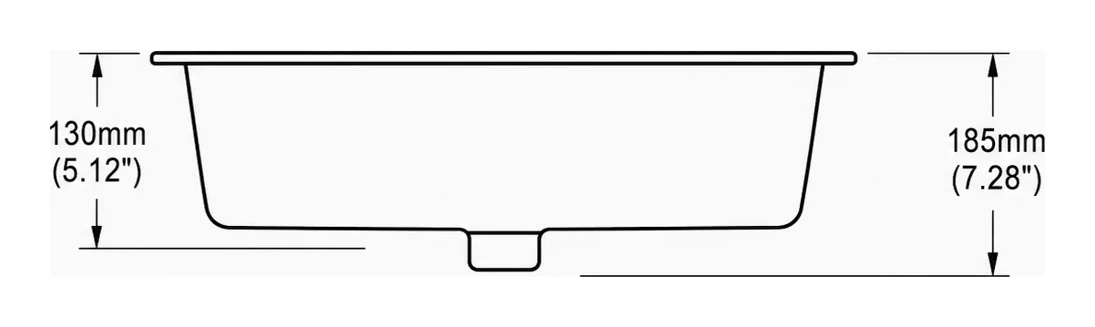 UB0316 cross-section — depth in mm and inches